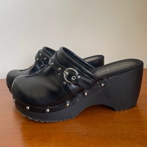 Vintage Fashion Bug Platform Biker Clogs